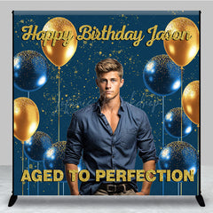 Lofaris Glitter Aged To Perfection Custom Birthday Backdrop