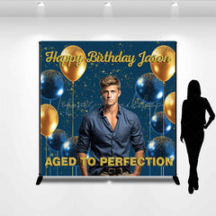 Lofaris Glitter Aged To Perfection Custom Birthday Backdrop