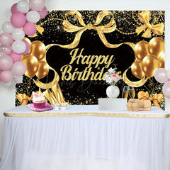 Lofaris Glitter Balloon And Bows Cheer To Birthday Backdrop