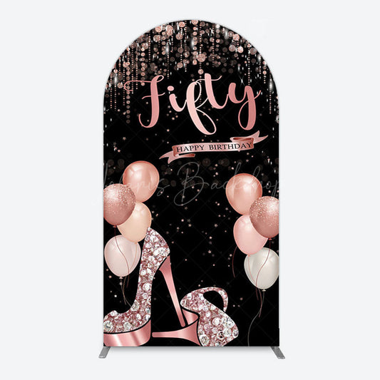 Lofaris Glitter Balloon High Heel Birthday Arch Backdrop