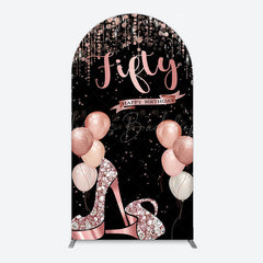 Lofaris Glitter Balloon High Heel Birthday Arch Backdrop