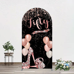 Lofaris Glitter Balloon High Heel Birthday Arch Backdrop