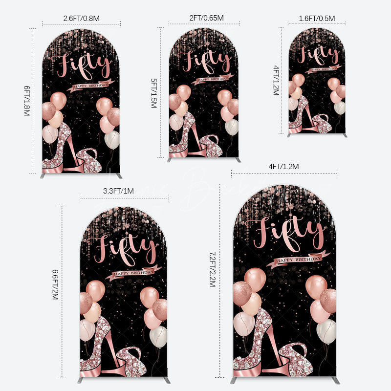 Lofaris Glitter Balloon High Heel Birthday Arch Backdrop