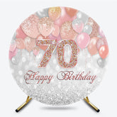 Lofaris Glitter Balloons Bokeh Circle 70th Birthday Backdrop