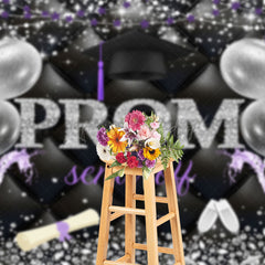 Lofaris Glitter Balloons Prom Send Off Congrats Grad Backdrop