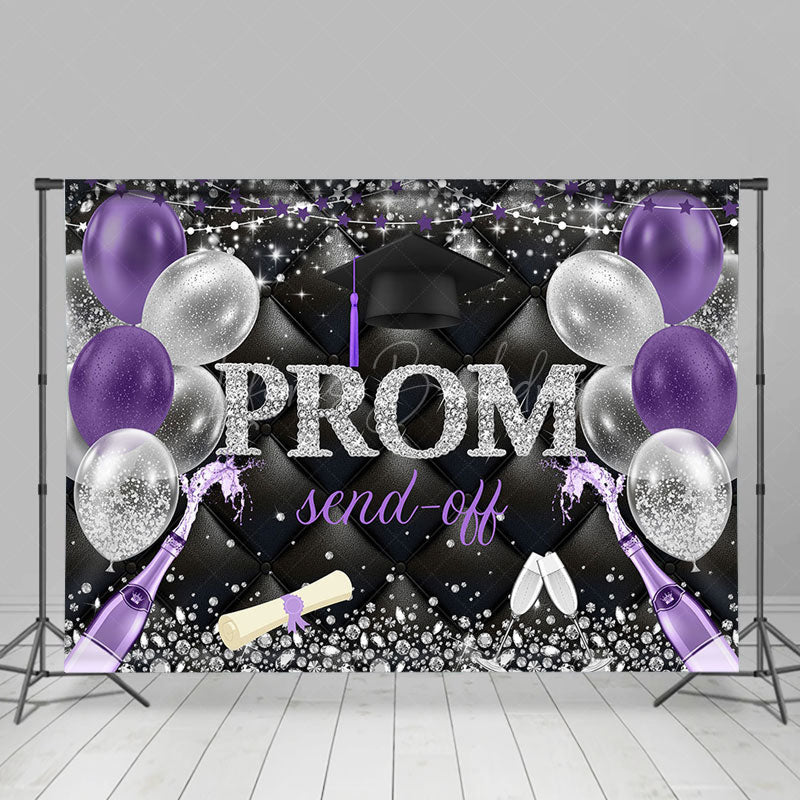Lofaris Glitter Balloons Prom Send Off Congrats Grad Backdrop