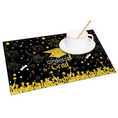 Lofaris Glitter Black And Gold Graduate Set of 4 Placemats