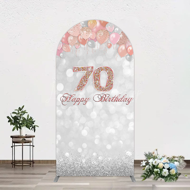 Lofaris Glitter Bokeh Balloons Happy Birthday Arch Backdrop