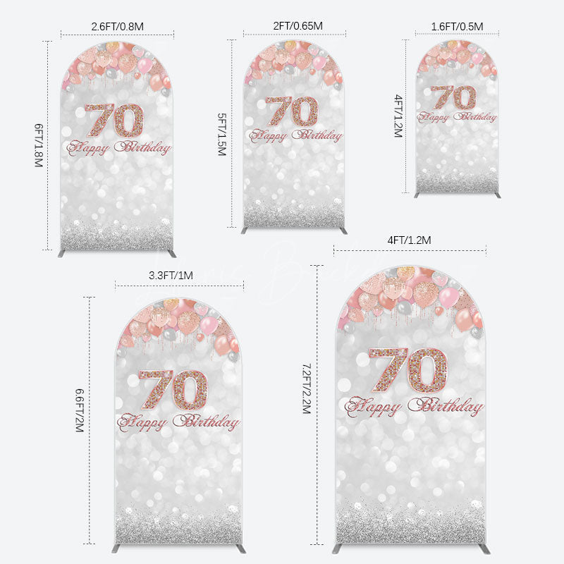 Lofaris Glitter Bokeh Balloons Happy Birthday Arch Backdrop