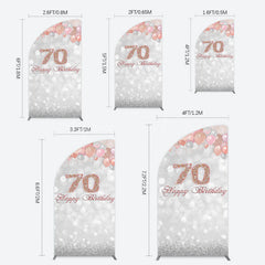 Lofaris Glitter Bokeh Balloons Happy Birthday Half Moon Arch Backdrop