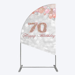 Lofaris Glitter Bokeh Balloons Happy Birthday Half Moon Arch Backdrop