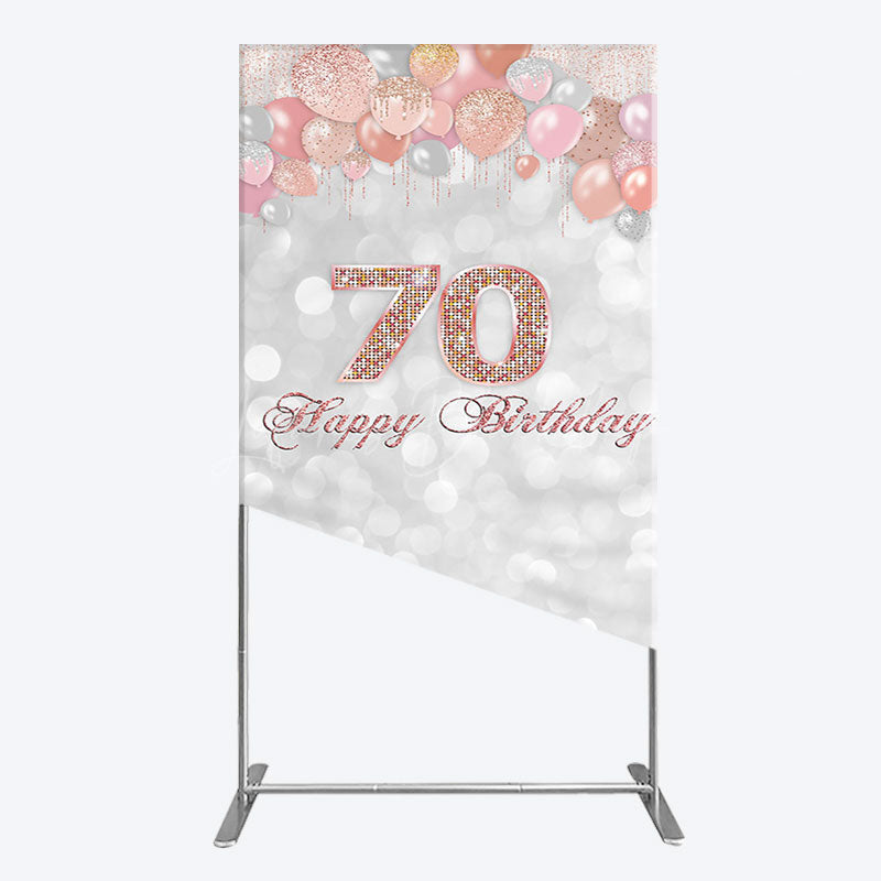 Lofaris Glitter Bokeh Balloons Happy Birthday Rectangle Backdrop