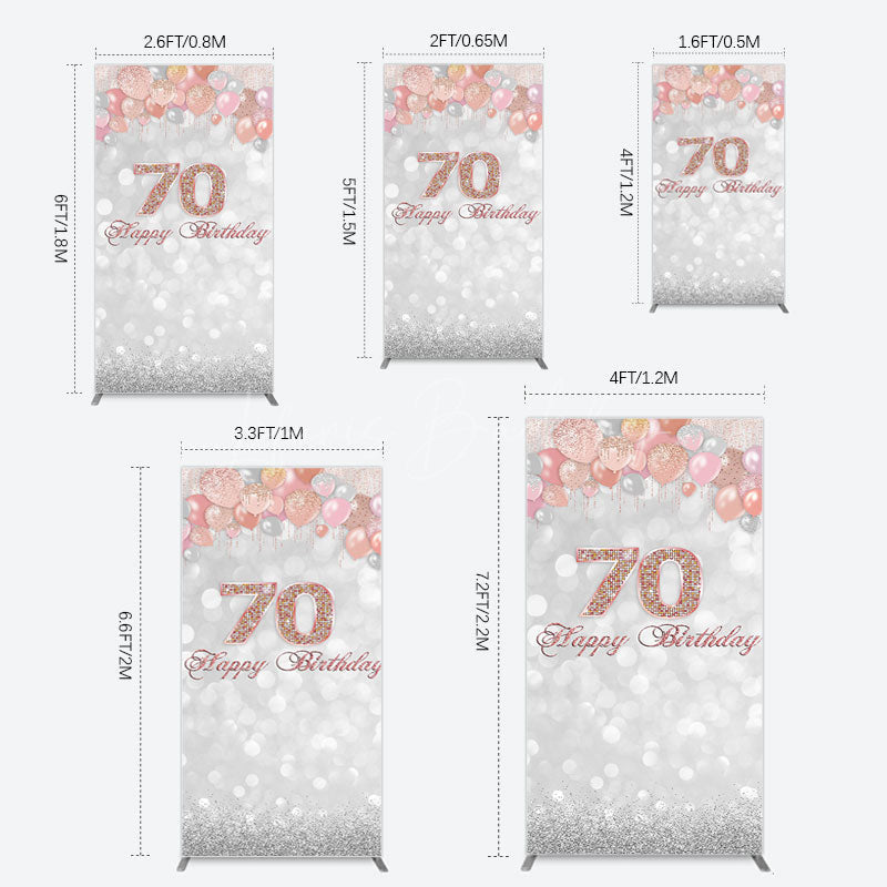 Lofaris Glitter Bokeh Balloons Happy Birthday Rectangle Backdrop