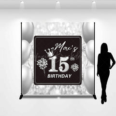 Lofaris Glitter Bokeh Black Grey Balloon Birthday Backdrop
