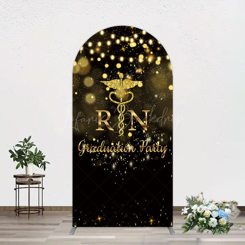 Lofaris Glitter Bokeh Nurse Graduation Party Arch Backdrop