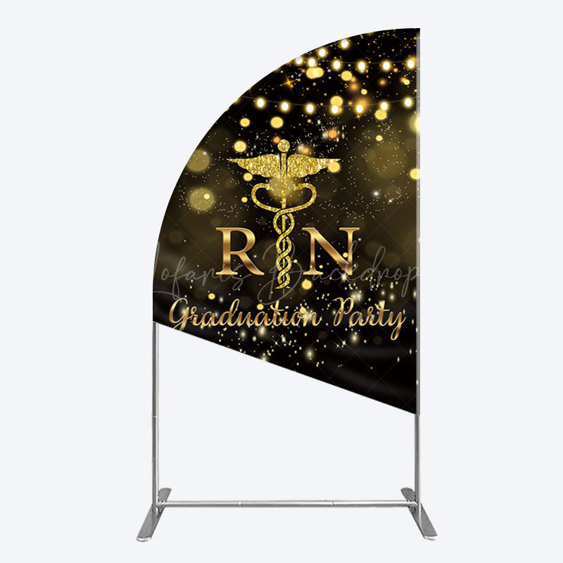 Lofaris Glitter Bokeh Nurse Graduation Party Half Moon Arch Backdrop