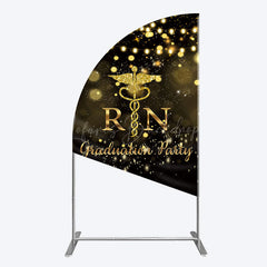 Lofaris Glitter Bokeh Nurse Graduation Party Half Moon Arch Backdrop