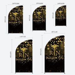 Lofaris Glitter Bokeh Nurse Graduation Party Half Moon Arch Backdrop