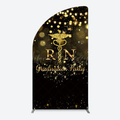 Lofaris Glitter Bokeh Nurse Graduation Party Half Moon Arch Backdrop