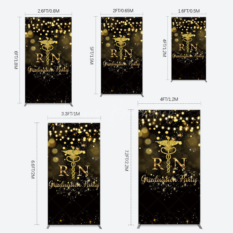 Lofaris Glitter Bokeh Nurse Graduation Party Rectangle Backdrop