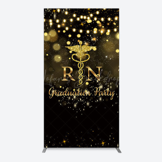 Lofaris Glitter Bokeh Nurse Graduation Party Rectangle Backdrop