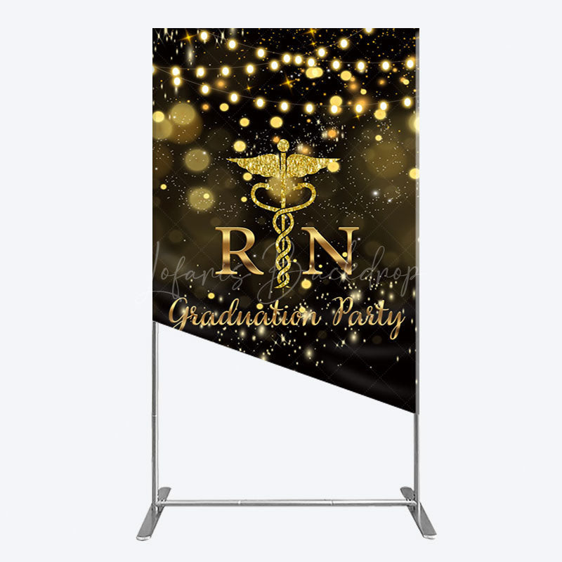Lofaris Glitter Bokeh Nurse Graduation Party Rectangle Backdrop