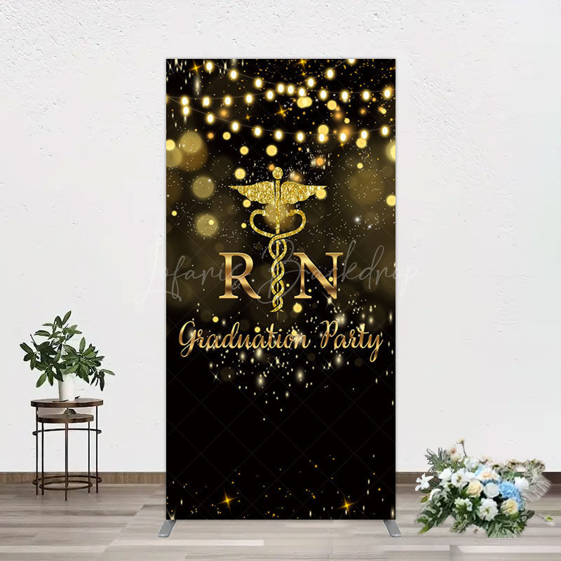 Lofaris Glitter Bokeh Nurse Graduation Party Rectangle Backdrop