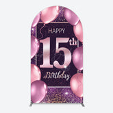 Lofaris Glitter Bokeh Sweet 15th Birthday Arch Backdrop