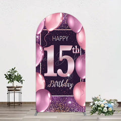 Lofaris Glitter Bokeh Sweet 15th Birthday Arch Backdrop