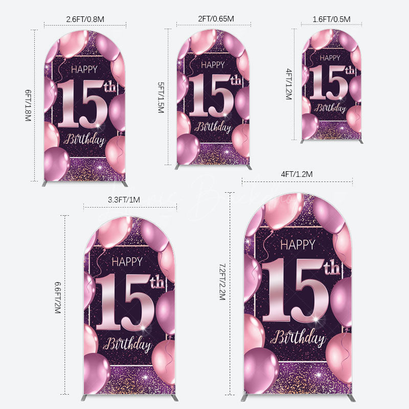Lofaris Glitter Bokeh Sweet 15th Birthday Arch Backdrop