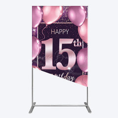 Lofaris Glitter Bokeh Sweet 15th Birthday Rectangle Backdrop