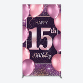 Lofaris Glitter Bokeh Sweet 15th Birthday Rectangle Backdrop