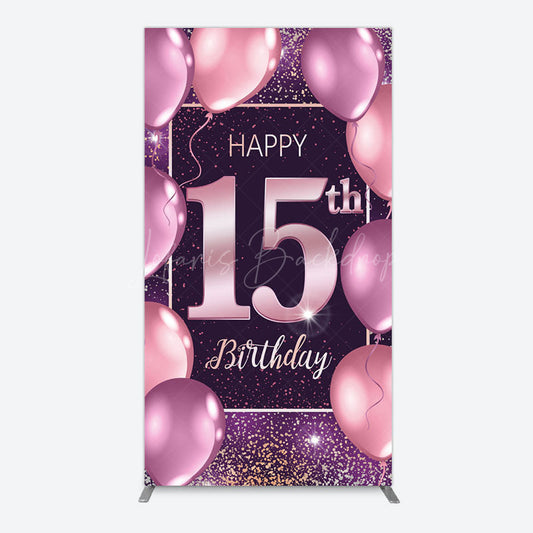 Lofaris Glitter Bokeh Sweet 15th Birthday Rectangle Backdrop