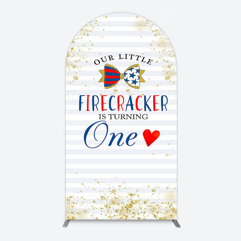 Lofaris Glitter Firecracker Holiday Birthday Arch Backdrop