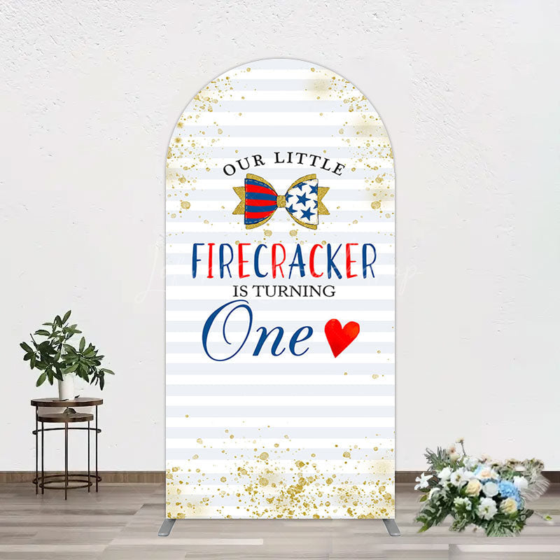 Lofaris Glitter Firecracker Holiday Birthday Arch Backdrop