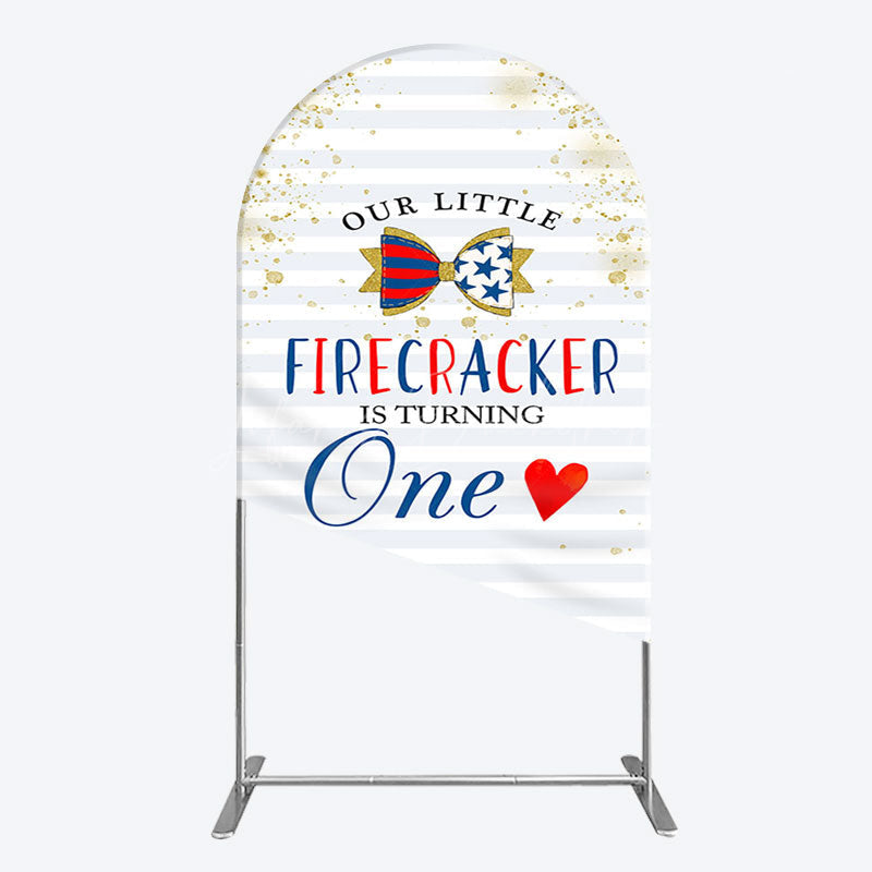 Lofaris Glitter Firecracker Holiday Birthday Arch Backdrop