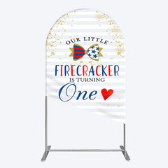 Lofaris Glitter Firecracker Holiday Birthday Arch Backdrop