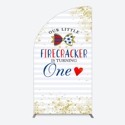 Lofaris Glitter Firecracker Holiday Birthday Half Moon Arch Backdrop
