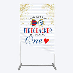 Lofaris Glitter Firecracker Holiday Birthday Rectangle Backdrop