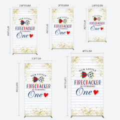 Lofaris Glitter Firecracker Holiday Birthday Rectangle Backdrop