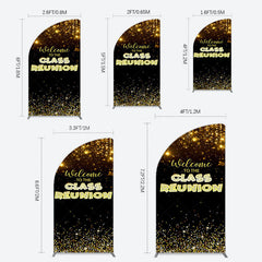 Lofaris Glitter Gold Class Reunion Anniversary Half Moon Arch Backdrop