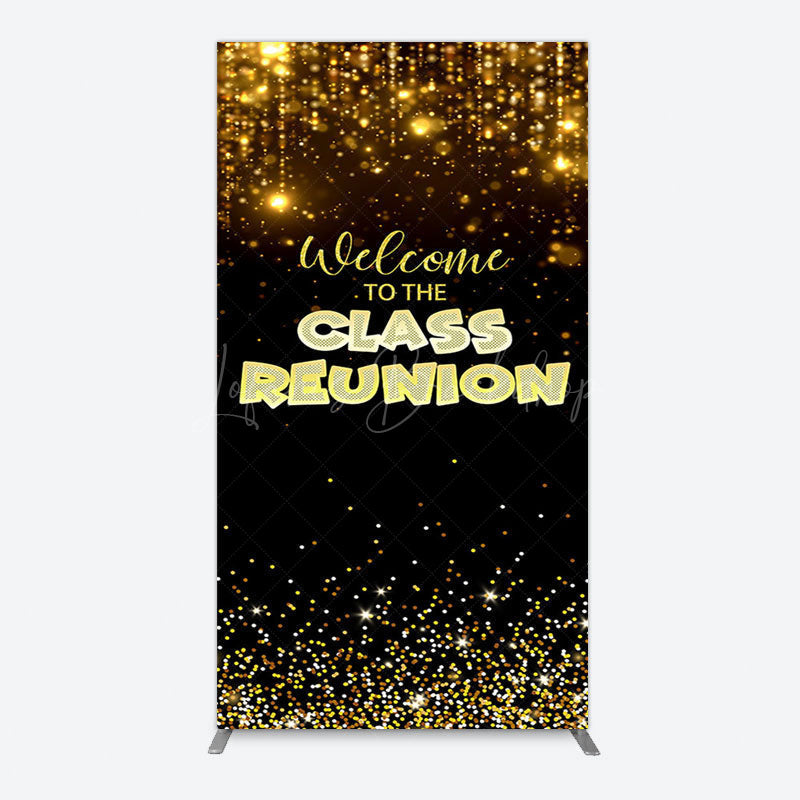 Lofaris Glitter Gold Class Reunion Anniversary Rectangle Backdrop