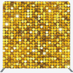 Lofaris Glitter Gold Sequins Dance Party Pillow Case Backdrop