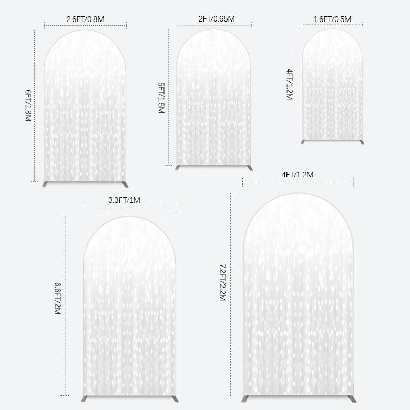 Lofaris Glitter Grey Bokeh Simple Photography Arch Backdrop