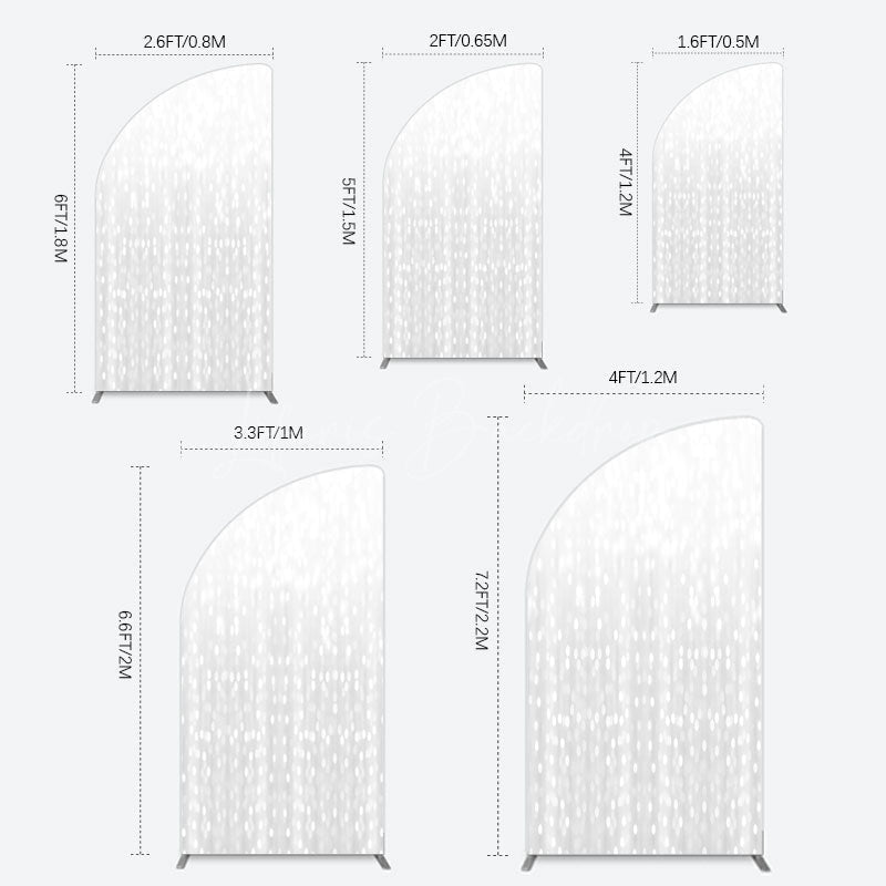 Lofaris Glitter Grey Bokeh Simple Photography Half Moon Arch Backdrop
