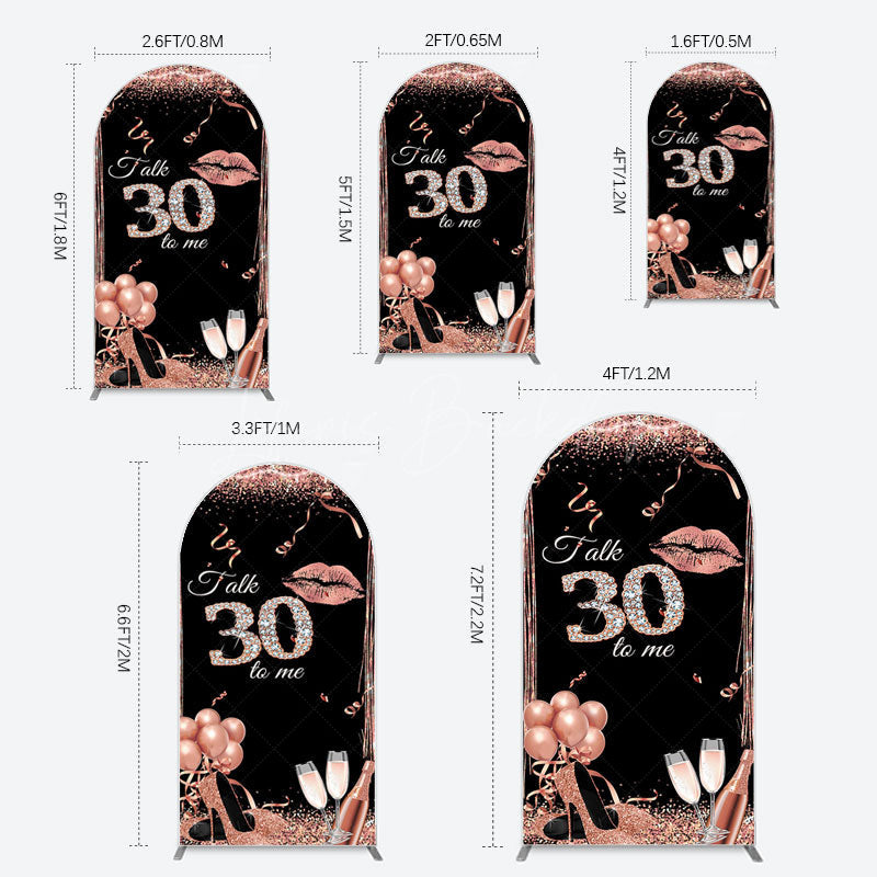 Lofaris Glitter High Heel Happy 30th Birthday Arch Backdrop