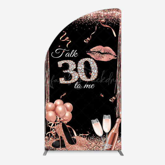 Lofaris Glitter High Heel Happy 30th Birthday Half Moon Arch Backdrop