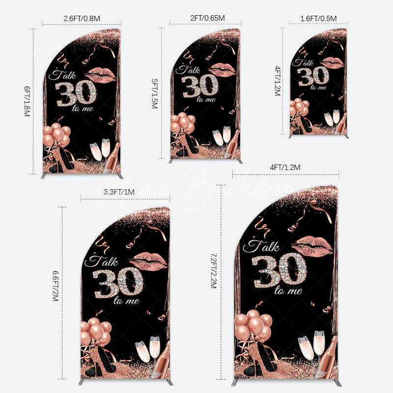 Lofaris Glitter High Heel Happy 30th Birthday Half Moon Arch Backdrop
