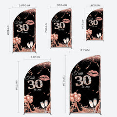 Lofaris Glitter High Heel Happy 30th Birthday Half Moon Arch Backdrop