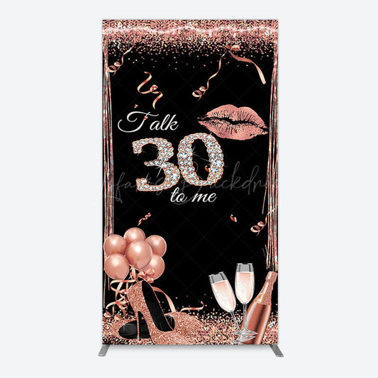 Lofaris Glitter High Heel Happy 30th Birthday Rectangle Backdrop